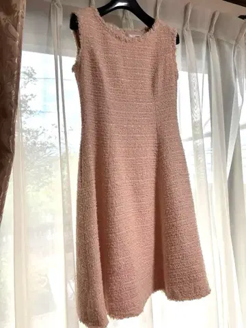 Rene 원피스 34 핑크 플레어 프랑스제 TISSUE사 트위드