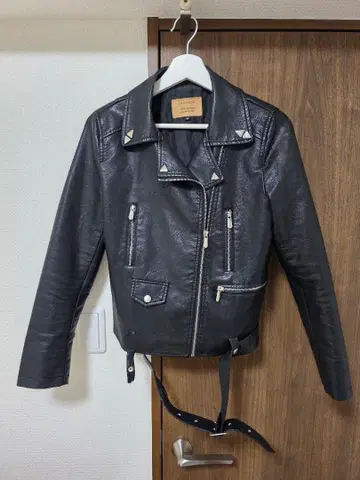 가죽 더블 라이더 자켓 블랙 M 사이즈