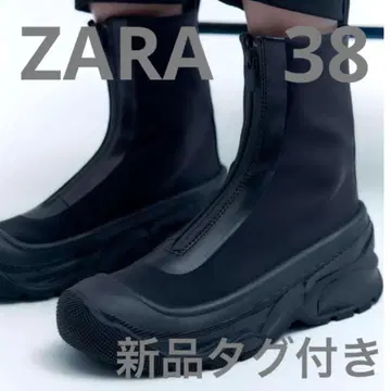 택 포함 새상품 자라 테크니컬 패브릭 지퍼 숏부츠 24.5