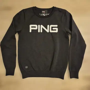 PING 블랙 크루넥 스웨터