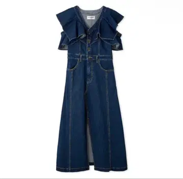 릴리 브라운 다크 데님 프릴 맥시 원피스