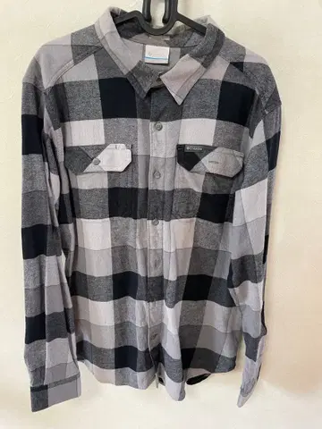 컬럼비아 체크 무늬 긴팔 셔츠 그레이 블랙