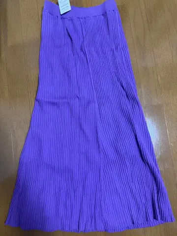 퍼플 플리츠 스커트 사이즈 F