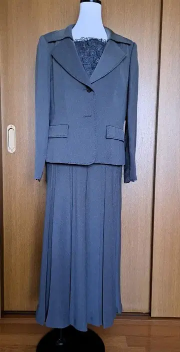 LA VORO 세레모니 수트 13호 롱 스커트 그레이