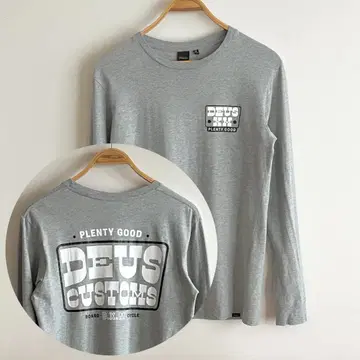 연휴 15% off [ 새상품급 ] DEUS 백 프린트 긴팔 티셔츠 M