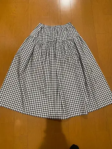 [미사용 새상품] CAPRICIOUS MIE. 깅엄 체크 롱 스커트