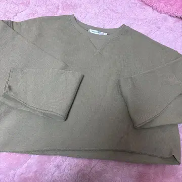 베이지 크롭 맨투맨