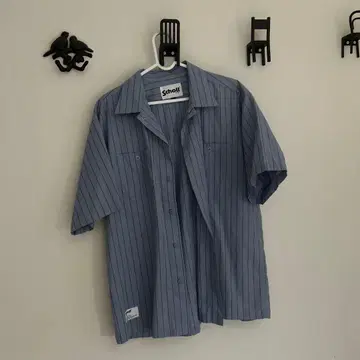 Schott 스트라이프 반팔 셔츠