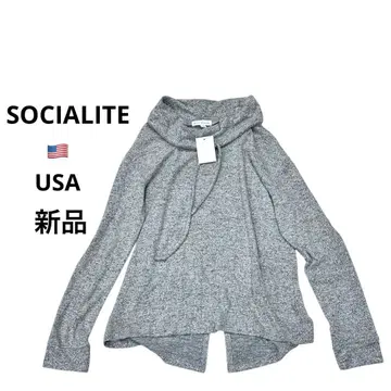 [SOCIALITE] USA 상의 후드티 티셔츠 하이넥 새상품