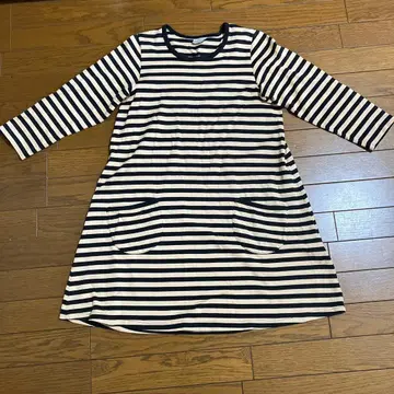 marimekko 스트라이프 긴팔 원피스