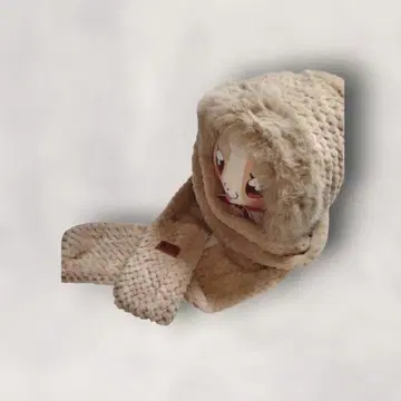 복슬복슬 후드 부착 머플러 미사용 새상품 발라클라바 방한용품 귀도리