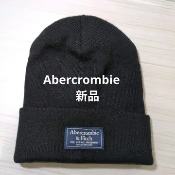 새상품 Abercrombie & Fitch 니트 모자 블랙 블랙 아바클로