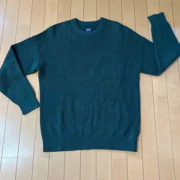 GAP 다크 그린 리브 니트 스웨터