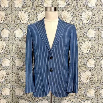 블루 네이비 스트라이프 테일러드 자켓 M 사이즈 MANO