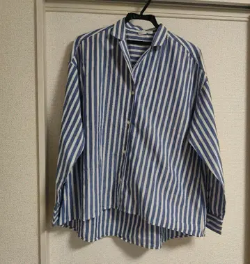 GAP 긴팔 셔츠 XS 파랑과 하양 스트라이프