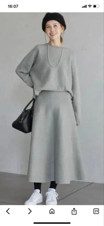 슬로브 이에나 밀라노 리브 니트, 스커트 세트