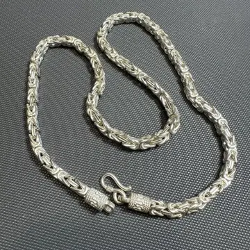 실버 꼬임 목걸이 약 60cm*3