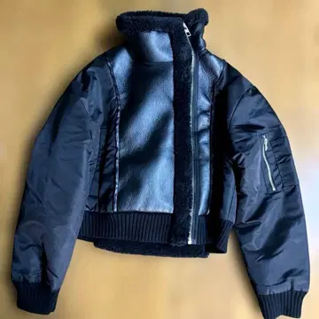 ZARA 더블 페이스 보아 라이더 자켓 XS 블랙 2023AW