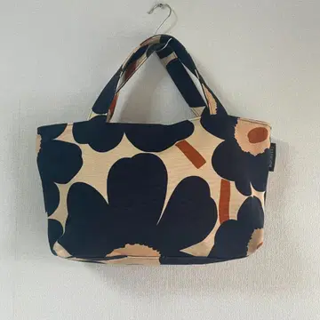 마리메꼬 Unikko 지퍼 토트백 베이지 x 다크 블루