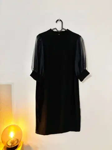 야마다야 FENNEL 블랙 시스루 소매 원피스