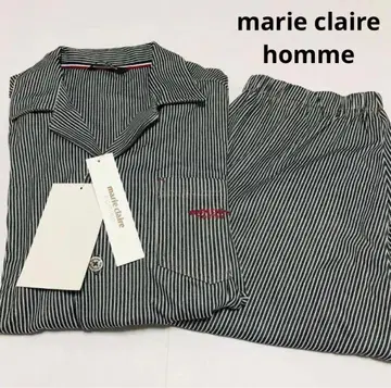 marie claire 남성용 파자마 L 사이즈 긴팔 롱 바지 스트라이프