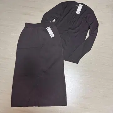 리브 니트 셋업