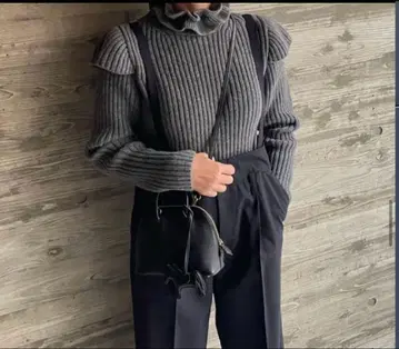 cygne 캐시미어 혼방 리브 프릴 니트 Alice 시뉴