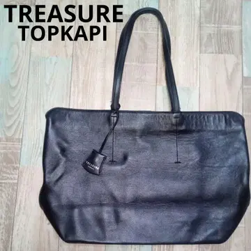 TREASURE TOPKAPI 토트백 올 가죽 블랙 탑카피