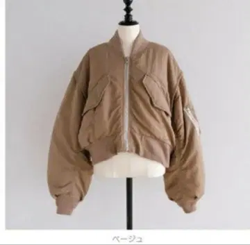 Searoomlynn 오버 사이즈 숏 MA-1 베이지