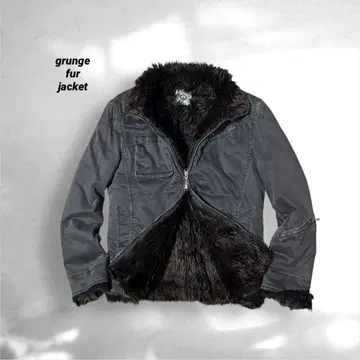 archive grunge fur zip jacket y2k 시크 스타일