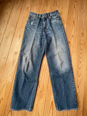 KINGSOFINDIGO 오가닉 코튼 데님 데미지 하이웨스트