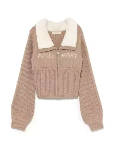 andmary Mary logo zip tops beige