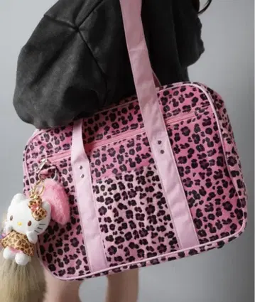SPINNS 스쿨백 레오파드 무늬 핑크