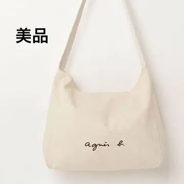 [ 새상품급 ] 에네스베 화이트 로고 캔버스 숄더백