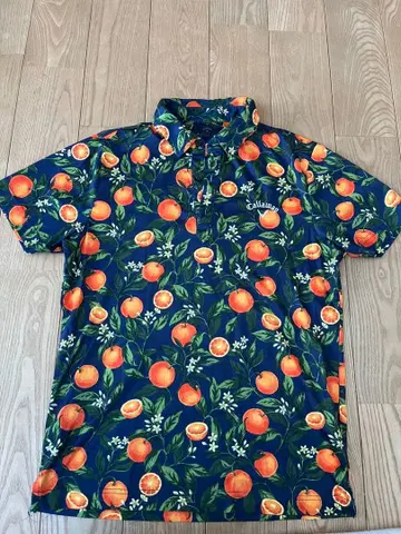 Callaway 오렌지 패턴 피케 셔츠 L 사이즈