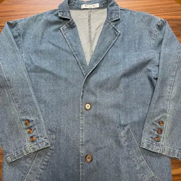 데님 블루 롱 코트