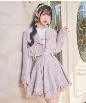 새상품, 미사용 ROJITA 사이드 레이스업 숏 자켓 핑크