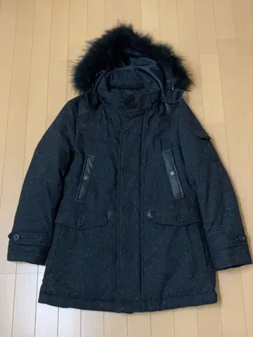 JOSEPH HOMME 실크 혼방 울 다운 코트 블랙