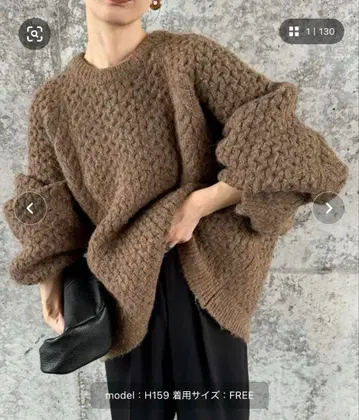 오버 사이즈 허니콤 니트