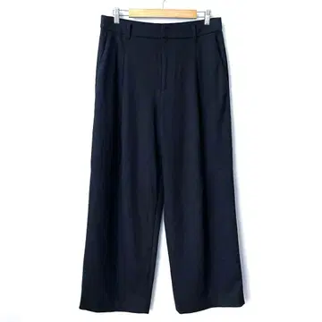 유니클로 코토니에 콜라보 브러쉬드 저지 턱 와이드 팬츠 XL 네이비