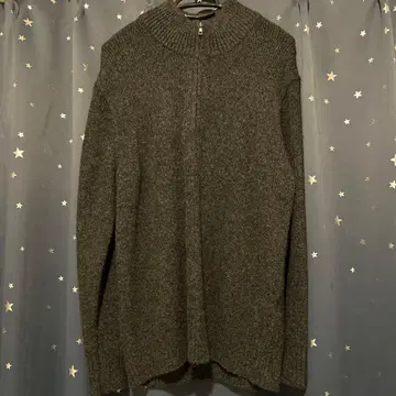 다크 그레이 집업 니트 스웨터