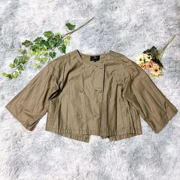 Laxmi 38 면 100% 등 슬릿 노카라 자켓 개성있는