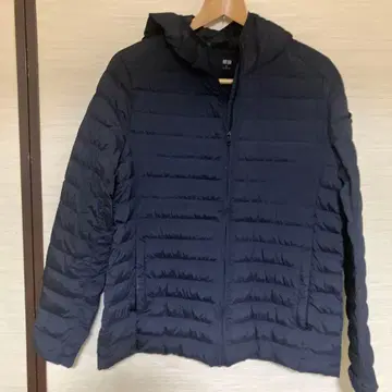 UNIQLO 후드 부착 다운 자켓 XL 블랙
