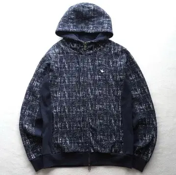 1PIU1UGUALE3 RELAX 트위드 지퍼 후드티 네이비 L 사이즈