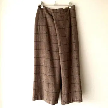 팔라스 팰리스 브라운 체크 무늬 와이드 팬츠