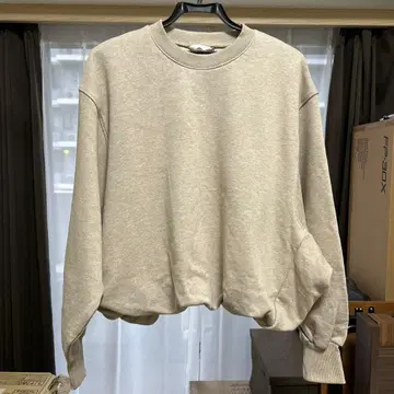 ZARA 벌룬 크롭 스웨트 셔츠 L 골든 브라운 마르