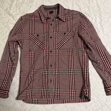 R.J.B 빨검 체크 플란넬 셔츠 42