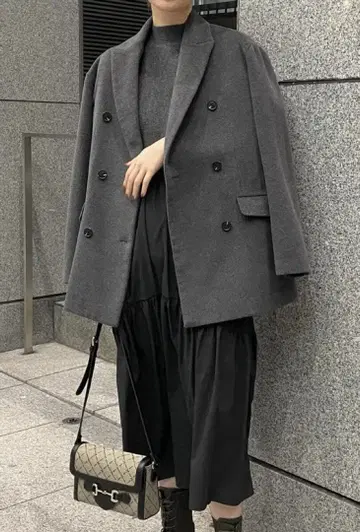 새상품급 성숙/러블리 VIS 울라이크 자켓 코트 차콜 그레이