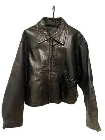 블랙 가죽 자켓 숏 기장 박스