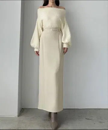 [ louere ] 얇은 벨트 세트 하이웨스트 타이트 스커트